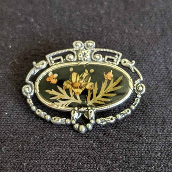 Vintage Crown English Silver Plate Brooch - Picture 1 of 10
